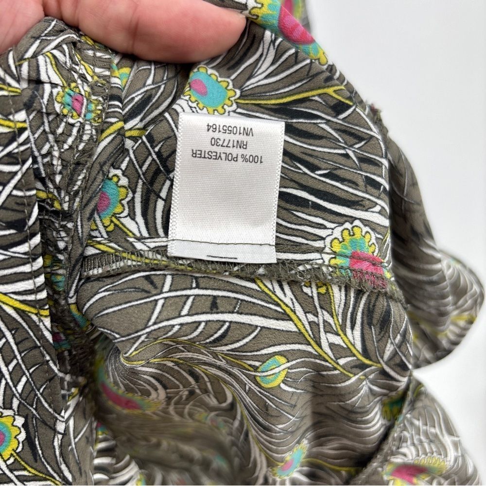 Target Liberty London Black and Green Peacock Print Women's Top medium - Picture 4 of 5